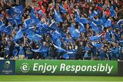 19 April 2015; Leinster supporters cheer on their side. European Rugby Champions Cup Semi-Final, RC Toulon v Leinster. Stade Vélodrome, Marseilles, France. Picture credit: Brendan Moran / SPORTSFILE