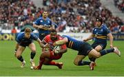 19 April 2015; Mathieu Bastareaud, Toulon, is tackled by Ben Te'o, Leinster. European Rugby Champions Cup Semi-Final, RC Toulon v Leinster. Stade Vélodrome, Marseilles, France. Picture credit: Brendan Moran / SPORTSFILE