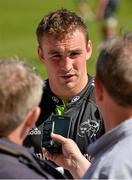 21 April 2015; Munster's Tommy O'Donnell speaking to reporters during a press conference. Irish Independent Park, Cork. Picture credit: Diarmuid Greene / SPORTSFILE