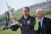 12 May 2008; Republic of Ireland manager Giovanni Trapattoni with last year's winning captain Dan Murray, of Cork City, at a photocall ahead of the FAI Ford Cup 3rd round draw. Gannon Park, Malahide, Dublin. Picture credit: Brendan Moran / SPORTSFILE