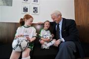 13 May 2008; Republic of Ireland Senior International Manager Giovanni Trapattoni with seven-year-old Sam Murphy, from Delgany, Co. Wicklow, and ten-year-old Helen Ward, from Cabra, Dublin, at the launch of the National Irish Bank FAI Summer Soccer School Programme, running this summer, at 270 locations nationwide including 4 camps with Down Syndrome Ireland and St Josephs School for the Deaf. FAI Headquarters, Abbotstown, Co. Dublin. Picture credit: David Maher / SPORTSFILE