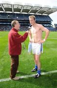 18 May 2008; James Stafford, Wicklow, is interviewed pitchside by RTE's Clem Ryan after the game. GAA Football Leinster Senior Championship 1st Round, Kildare v Wicklow, Croke Park, Dublin. Picture credit: Ray McManus / SPORTSFILE