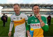 25 April 2015; Offaly's Alan Mulhall, left, and William Mulhall, celebrate after the game. Allianz Football League, Division 4, Final, Longford v Offaly. Croke Park, Dublin. Photo by Sportsfile