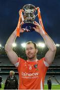 25 April 2015; Armagh captain Ciaran McKeever lifts the cup after the game. Allianz Football League, Division 3, Final, Armagh v Fermanagh. Croke Park, Dublin. Picture credit: Cody Glenn / SPORTSFILE