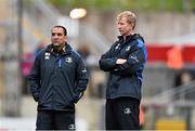 24 April 2015; Leinster forwards coach Leo Cullen, right, and scrum coach Marco Caputo. Guinness PRO12, Round 20, Ulster v Leinster. Kingspan Stadium, Ravenhill Park, Belfast. Picture credit: Ramsey Cardy / SPORTSFILE