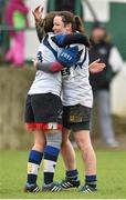 25 April 2015; Edenderry's Oonagh Mulligan and Grainne Vaugh, left, celebrate after the final whistle. Bank  of Ireland Paul Flood Plate Final, Kilkenny v Edenderry. Greystones RFC, Dr. Hickey Park, Greystones, Co. Wicklow.  Picture credit: Matt Browne / SPORTSFILE