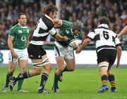 27 May 2008; Stephen Ferris, Ireland, in action against Ross Skeate, left, and Craig Newby, Barbarians. Representative game, Ireland v Barbarians, Kingsholm, Gloucester, England. Picture credit: Pat Murphy / SPORTSFILE *** Local Caption ***