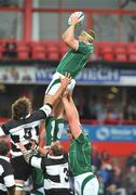 27 May 2008; Jamie Heaslip, Ireland, wins possession in the lineout. Representative game, Ireland v Barbarians, Kingsholm, Gloucester, England. Picture credit: Pat Murphy / SPORTSFILE *** Local Caption ***