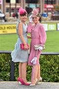 29 April 2015; Racegoers Emer McCabe, from Loungford Town, and Maria Byrne, from Carlow Town, at the day's races. Punchestown Racecourse, Punchestown, Co. Kildare. Picture credit: Matt Browne / SPORTSFILE