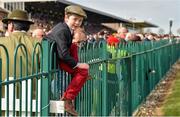 1 May 2015; Patrick Gilbourne of Co. Cork gets a prime seat for the races. Punchestown Racecourse, Punchestown, Co. Kildare. Picture credti: Cody Glenn / SPORTSFILE