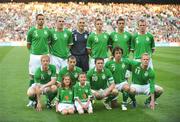 24 May 2008; The Republic of Ireland team, back row, left to right, Damien Delaney, Richard Dunne, Dean Kiely, Kevin Doyle, Stephen Kelly and Glenn Whelan. Front row, left to right, Paul McShane, Liam Miller, Robbie Keane, Stephen Hunt and Damien Duff. Republic of Ireland v Serbia - friendly international, Croke Park, Dublin. Picture credit: David Maher / SPORTSFILE