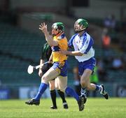 1 June 2008; Greg Lyons, Clare, in action against Jamie Kearney, Waterford. Munster Intermediate Hurling Championship Quater-Final, Waterford v Clare, Gaelic Grounds, Limerick. Picture credit: Brendan Moran / SPORTSFILE *** Local Caption ***