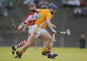 1 June 2008; Karl McKeegan, Antrim, in action against Sean Leo McGoldrick, Derry. GAA Hurling Ulster Senior Championship Semi-Final, Antrim v Derry, Casement Park, Belfast, Co. Antrim. Photo by Sportsfile