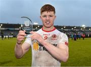 2 May 2015; Cathal McShane, Tyrone, with the EirGrid man of the match award. EirGrid GAA All-Ireland U21 Football Championship Final, Tipperary v Tyrone. Parnell Park, Dublin. Picture credit: Oliver McVeigh / SPORTSFILE