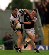 9 July 2000; Sean Davey of Sligo in action against Declan Meehan of Galway during the Bank of Ireland Connacht Senior Football Championship Semi-Final match between Sligo and Galway at Markievicz Park in Sligo. Photo By Brendan Moran/Sportsfile