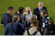 31 May 2016; Republic of Ireland manager Martin O'Neill speaking to members of the media following the EURO2016 Warm-up International between Republic of Ireland and Belarus in Turners Cross, Cork. Photo by Brendan Moran/Sportsfile