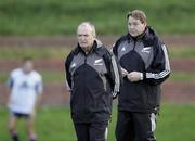 5 June 2008; All Blacks coach Graham Henry, left, and assistant coach Steve Hansen during rugby squad training. 2008 Ireland Rugby Summer Tour, Rugby League Park, Wellington, New Zealand. Picture credit: Tim Hales / SPORTSFILE