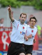 6 June 2008; Trevor Vaughan, Dundalk, celebrates with team-mate Jamie Duffey after scoring his side's first goal from a penalty. FAI Ford Cup Third Round, Shelbourne v Dundalk, Tolka Park, Dublin. Picture credit: Stephen McCarthy / SPORTSFILE