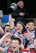 4 May 2015; Mullingar captain Niall Derham lifts the cup. U15 McAuley Cup Final, Mullingar v Naas.  Picture credit: Sam Barnes / SPORTSFILE