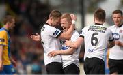 4 May 2015; Daryl Horgan, Dundalk, celebrates after scoring his side's eighth goal with team-mate Dane massey, left. SSE Airtricity League, Premier Division, Dundalk v Bray Wanderers. Oriel Park, Dundalk, Co. Louth. Photo by Sportsfile