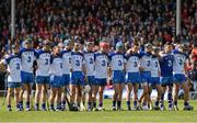 3 May 2015; The Waterford players during the playing of the National Anthem. Allianz Hurling League, Division 1 Final, Cork v Waterford. Semple Stadium, Thurles, Co. Tipperary. Picture credit: Ray McManus / SPORTSFILE