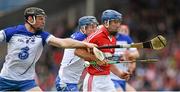 3 May 2015; Rob O'Shea, Cork, in action against Austin Gleeson and Kevin Moran, left, Waterford. Allianz Hurling League, Division 1 Final, Cork v Waterford. Semple Stadium, Thurles, Co. Tipperary. Picture credit: Ray McManus / SPORTSFILE