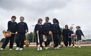 4 June 2008; Today 110 children from seven schools representing 32 different nationalities gathered to learn the skills of camogie. The day was part of a social inclusion project organised by the Camogie Association to coincide with the European Year of Intercultural Dialogue and was funded by the Irish Sports Council and Fingal county council. Over half of the girls participating in the project came from countries as far a field as Bosnia, Pakistan, Malaysia and the Philippines. Pictured taking part are students from Scoil Bride Girls National School Blanchardstown Claire Walsh, Kerri Gibbons, Vleria Graminschi and Rebecca Macari, both originally from Moldova, Shabnam Mohmand, originally from Afganistan, Rebecca Clarke and Tara Smith. Tom Russell Park, St Brigid's GAA Club, Blanchardstown, Dublin. Picture credit: Stephen McCarthy / SPORTSFILE