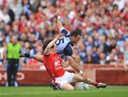 8 June 2008; Colin Judge, Louth, in action against Paul Casey, Dublin. GAA Football Leinster Senior Championship Quarter-Final, Louth v Dublin, Croke Park, Dublin. Picture credit: David Maher / SPORTSFILE