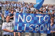 8 June 2008; Dublin supporters hold a banner at the end of the game. GAA Football Leinster Senior Championship Quarter-Final, Louth v Dublin, Croke Park, Dublin. Picture credit: David Maher / SPORTSFILE