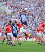 8 June 2008; Éamon Fennell, Dublin, in action against Paddy Keenan, Louth. GAA Football Leinster Senior Championship Quarter-Final, Louth v Dublin, Croke Park, Dublin. Picture credit: Matt Browne / SPORTSFILE