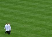 8 June 2008; Umpires make their way to the dressing room at half-time. GAA Football Leinster Senior Championship Quarter-Final, Louth v Dublin, Croke Park, Dublin. Picture credit: Stephen McCarthy / SPORTSFILE