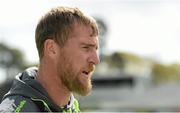 7 May 2015; Ireland's John Mooney is interviewed during a press conference. Malahide Cricket Ground, Malahide, Co. Dublin. Picture credit: Brendan Moran / SPORTSFILE