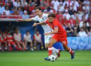 11 June 2008; Milan Baros, Czech Republic, in action against Ricardo Carvalho, Portugal. UEFA EURO 2008TM, Czech Republic v Portugal, Stade de Geneve, Geneva, Switzerland. Picture credit; Paul Mohan / SPORTSFILE