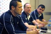 12 June 2008; Ireland defence coach Graham Steadman, left, manager Joey Miles, centre, and assistant manager Niall O'Donavan during a press conference. 2008 Ireland Rugby Summer Tour, Grand Hyatt, Melbourne, Australia. Picture credit: Martin Philbey / SPORTSFILE