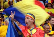 13 June 2008; A Romanian fan at the game. UEFA EURO 2008TM, Italy v Romania, Letzigrund Stadion, Zurich, Switzerland. Picture credit; Paul Mohan / SPORTSFILE