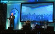 9 May 2015; Leinster Rugby Branch President John Glackin speaking at the Leinster Rugby Awards Ball. The Leinster Rugby Awards Ball took place, at the Double Tree by Hilton hotel, Dublin, in front of over 500 attendees as Leinster Rugby celebrated the achievements of those both on and off the field in both the domestic and the professional game. On the night Sean Cronin was awarded the Bank of Ireland Leinster Rugby Players' Player of the Year and Jack Conan was awarded the Samsung Galaxy S6 Young Player of the Year award. RTÉ's Darragh Maloney was MC for the evening as Leinster Rugby Head Coach Matt O'Connor, Captain Jamie Heaslip and the rest of the players also took the opportunity to celebrate the careers of Leinster Rugby stalwarts Gordon D'Arcy and Shane Jennings. Picture credit: Stephen McCarthy / SPORTSFILE