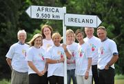11 June 2008; At the launch of the Tesco Run to Africa Challenge are, from right, John Treacy, Chief Executive of the Irish Sports Council, Patricia Harte, Corporate Responsibility Manager, Olympic hopeful Joanne Cuddihy, Tracy Piggot, founder of Play for Life Charity, Cork ladies football captain Angela Walsh, Catherina McKiernan, Barney Rock, Play for Life, and Eamonn Coghlan. The Run to Africa Challenge hopes to raise money for the Playing for Life Charity by holding a virtual run from Dublin to Ethiopia, a distance of 9,500km. The Run to Africa takes place on the weekend of the 3rd of October and will see two treadmills placed in 25 Tesco Ireland stores across the country. People will be encouraged to raise Ä100 and then run their kilometre at a selected time over the weekend. The National Aquatic Centre (NAC), Abbotstown, Dublin. Picture credit: Brian Lawless / SPORTSFILE