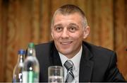 11 May 2015; New Bray Wanderers FC manager Trevor Croly at the announcement of his tenure at the helm of the Wicklow soccer club. The Clyde Court Hotel, Lansdowne Road, Dublin. Picture credit: Sam Barnes / SPORTSFILE