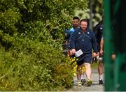 11 May 2015; Leinster head coach Matt O'Connor and players make their way to squad training. Leinster Rugby Squad Training, UCD, Belfield, Dublin. Picture credit: Stephen McCarthy / SPORTSFILE