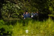 11 May 2015; Leinster head coach Matt O'Connor and players make their way to squad training. Leinster Rugby Squad Training, UCD, Belfield, Dublin. Picture credit: Stephen McCarthy / SPORTSFILE
