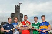 11 May 2015; In attendance at the 2015 Munster GAA Senior Championships Launch are hurlers, from left, Colin Ryan, Clare, Kevin Moran, Waterford, Mark Ellis, Cork, Donal O'Grady, Limerick, and Brendan Maher, Tipperary. Blackrock Castle, Blackrock, Cork. Picture credit: Brendan Moran / SPORTSFILE