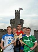 11 May 2015; In attendance at the 2015 Munster GAA Senior Championships Launch are hurlers, from left, Colin Ryan, Clare, Kevin Moran, Waterford, Mark Ellis, Cork, Donal O'Grady, Limerick and Brendan Maher, Tipperary. Blackrock Castle, Blackrock, Cork. Picture credit: Brendan Moran / SPORTSFILE