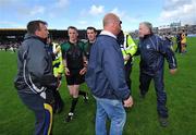 22 June 2008; Referee Eamonn Morris, 2nd from left, is confronted by Limerick manager Richie Bennis after the game. GAA Hurling Munster Senior Championship Semi-Final, Limerick v Clare, Semple Stadium, Thurles, Co. Tipperary. Picture credit: Brendan Moran / SPORTSFILE