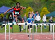 14 May 2015; Samuel Samson, St Mary's College, Co. Galway, in action during the senior boys 400m hurdles at the GloHealth Connacht Schools Track and Field Championships. Athlone IT, Athlone, Co. Westmeath. Picture credit: Sam Barnes / SPORTSFILE