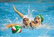 15 May 2015; Lisa Kelly, Ireland, in action against Nadja Hartmann, Switzerland. Ireland Water Polo 8 Nations Tournament, Ireland v Switzerland. National Aquatic Centre, Dublin. Picture credit: Sam Barnes / SPORTSFILE