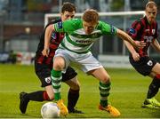 15 May 2015; Simon Madden, Shamrock Rovers, in action against Ayman Ben Mohamed, Longford Town. SSE Airtricity League, Premier Division, Shamrock Rovers v Longford Town. Tallaght Stadium, Tallaght, Co. Dublin. Picture credit: David Maher / SPORTSFILE