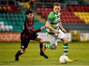 15 May 2015; Simon Madden, Shamrock Rovers, in action against Ayman Ben Mohamad, Longford Town. SSE Airtricity League, Premier Division, Shamrock Rovers v Longford Town. Tallaght Stadium, Tallaght, Co. Dublin. Picture credit: David Maher / SPORTSFILE