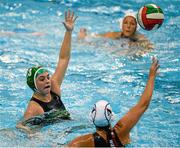 15 May 2015; Lisa Kelly, Ireland, in action against Sanja Badulescu, Switzerland. Ireland Water Polo 8 Nations Tournament, Ireland v Switzerland. National Aquatic Centre, Dublin. Picture credit: Sam Barnes / SPORTSFILE