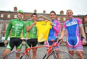 26 June 2008; Members of the An Post cycling team Isaac Speirs, left, and Mark Cassidy with Pezula racing team riders Ciaran Power and David O'Loughlin, right, at the launch of the 2008 Tour of Ireland cycle race which is being held from the 27th to 31st August. Tour of Ireland Launch, Dublin Castle, Dublin. Picture credit: Stephen McCarthy / SPORTSFILE