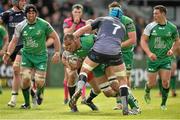 16 May 2015; George Naoupu, Connacht, is tackled by Justin Tipuric, Ospreys. Guinness PRO12, Round 22, Connacht v Ospreys, Sportsground, Galway. Picture credit: Ray Ryan / SPORTSFILE